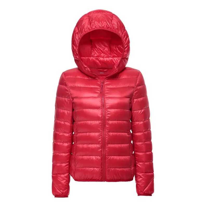 Women Hooded Short Puffer Jackets 2023 New Arrivals 90% White Duck Down Autumn Winter Ultra Lightweight Keep Warm CoatsX241019