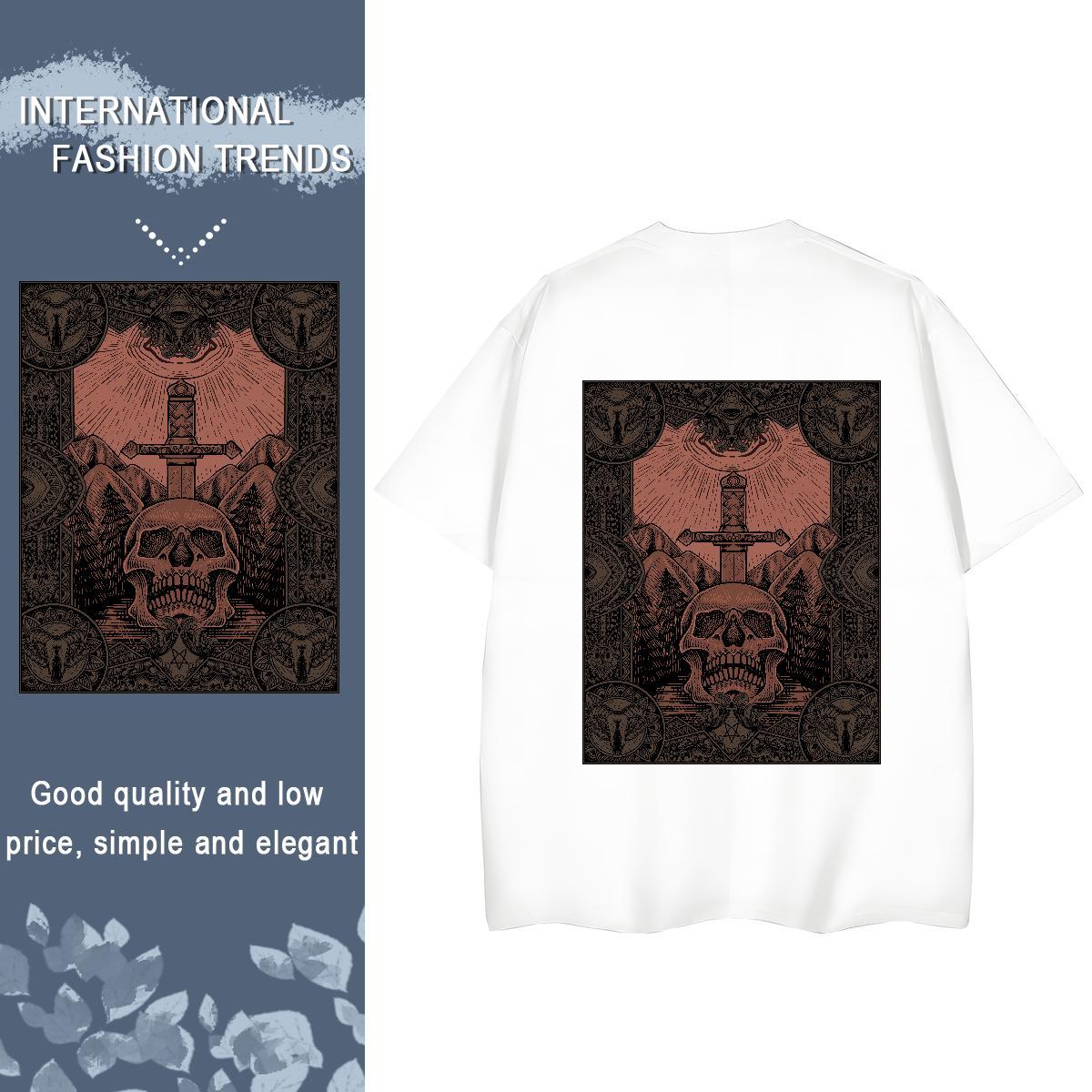 Brand T Shirt For Woman 230g 100% Cotton Short sleeve Soft Hip Hop skull Couples T Shirts Designer Nice Cartoon Print Tees Shirts