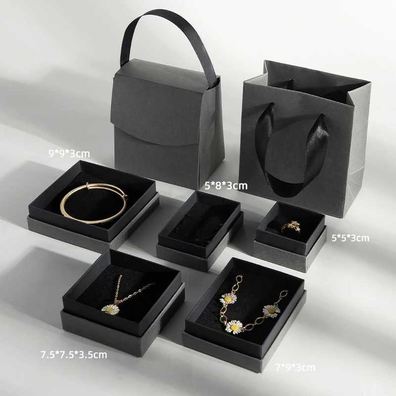 1Pc paper jewelry packaging box used for rings earrings necklaces bracelets wedding organizers display gift box high-end jewelry box W241019