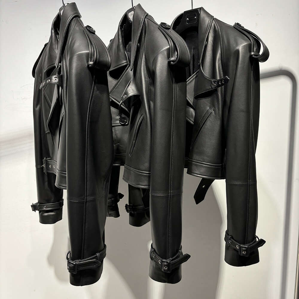Yoloagain Dark Brown Suede Women's Leather Jacket Sheepskin Coat