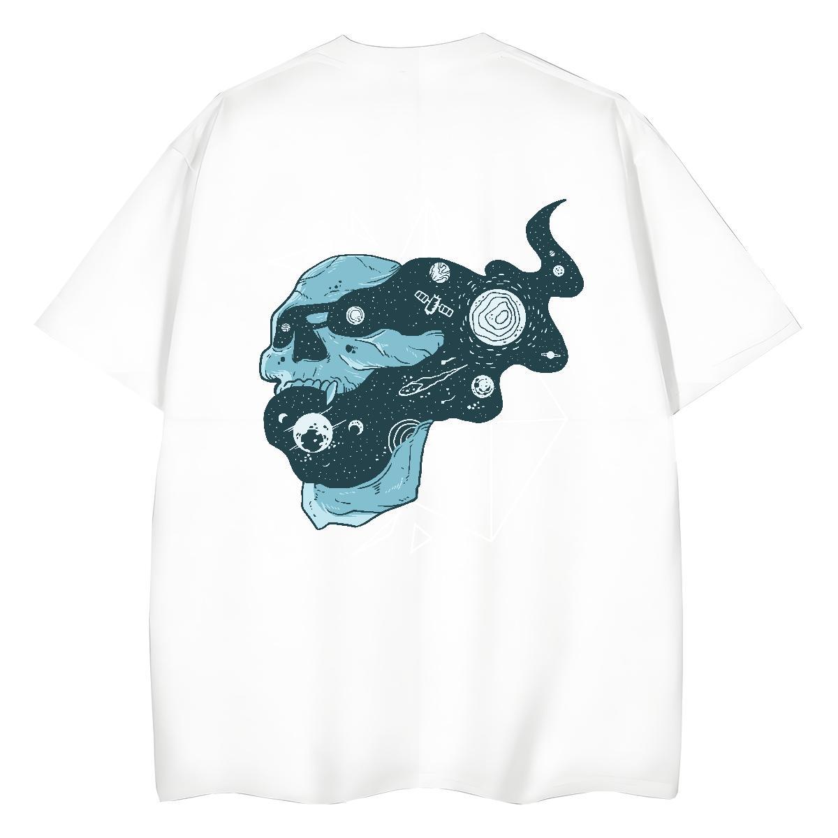2024 Casual T Shirt For Woman 230g Pure Cotton O Neck Short Sleeves Hip Hop Street skull Woman Tshirt Comfortable Customized Tops Tees