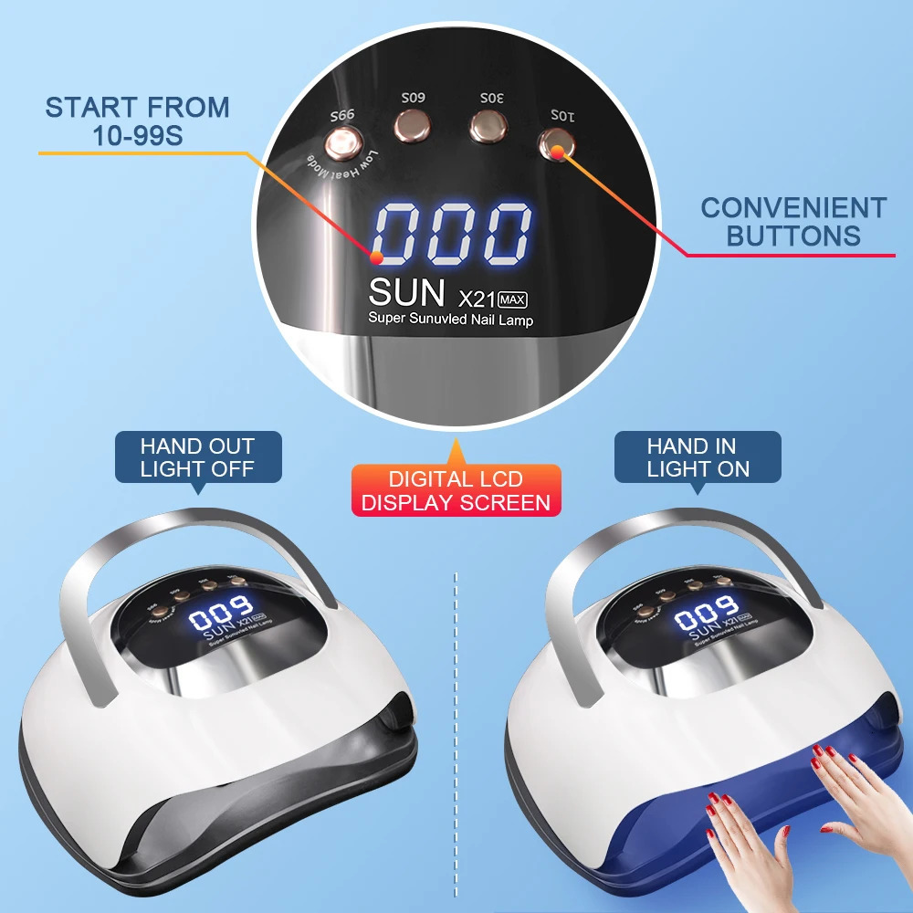 320W professional UV LED nail lamp for nail gel polishing and curing lamp with large touch screen UV nail drying lamp with 72 LEDs 241018