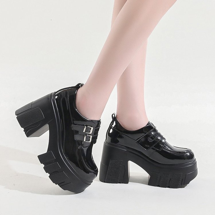British style loafers, single shoes for women, spring 2024 new item, versatile, thick heel, thick sole, thick heel, black high heels, small leather sh