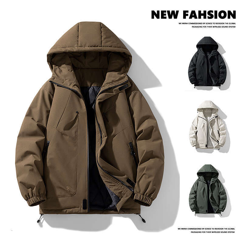 2024 Outdoor Waterproof Windprooutumn Winter Men's Jacket Hooded Thickening Loose Casual Jackets Coat Plus Size 8Xl
