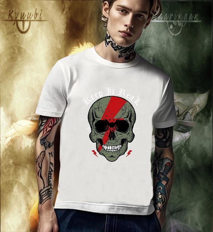 Free Shipping T Shirt For Man 230g 100% Cotton skull High Street Hip Hop Custom Anime Pure Cotton Mens Tshirts Customized Polos