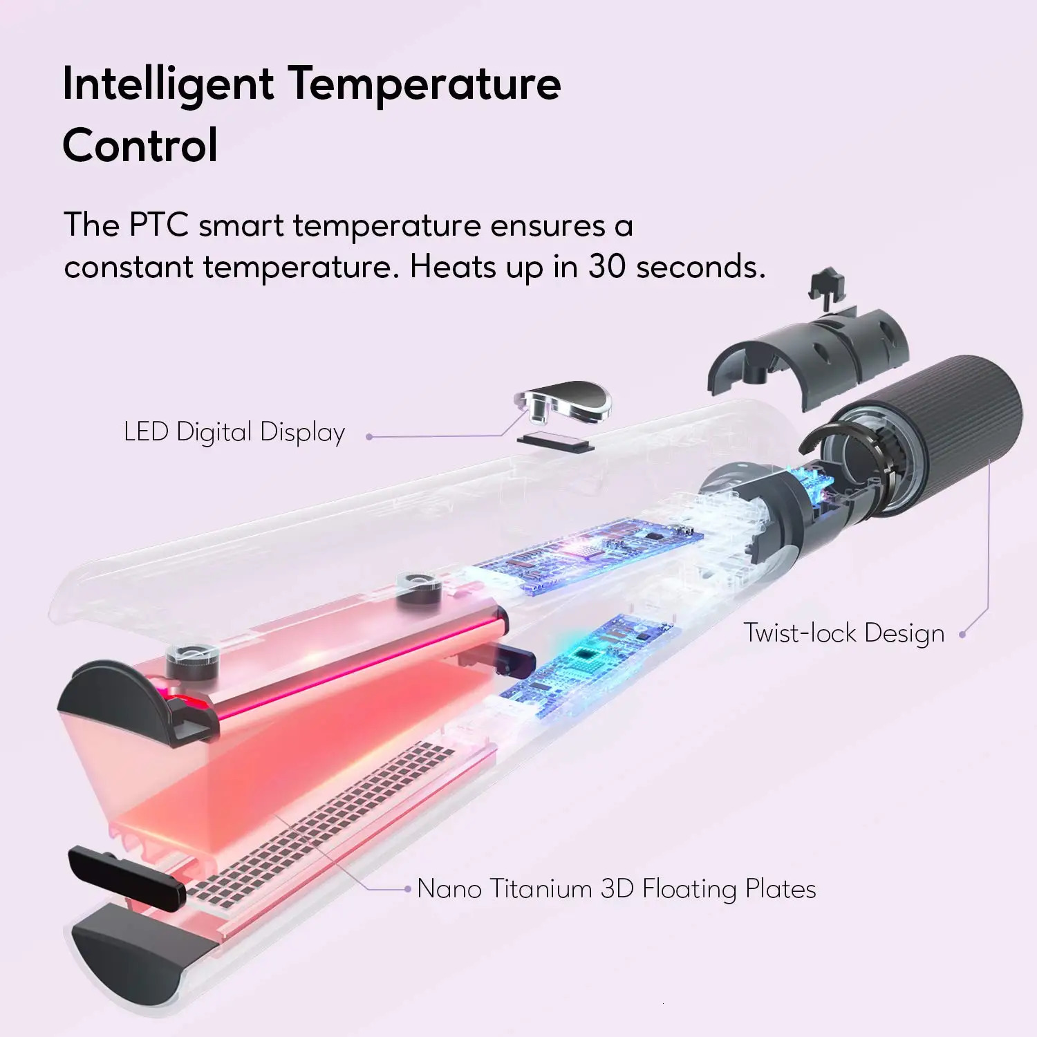KIPOZI professional hair straightener 2-in-1 flat iron curling iron instant heating flat iron strip digital LCD display 241018