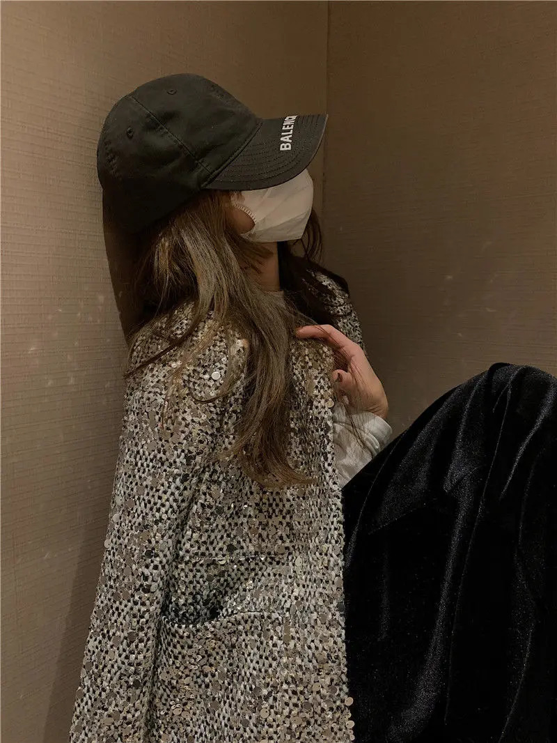 Short Coat Top Tweed Heavy Industry Sequins Jacket Women Clothes Chaquetas Para Mujer Ropa Korean Chic Loose Roupas Femininas 241019