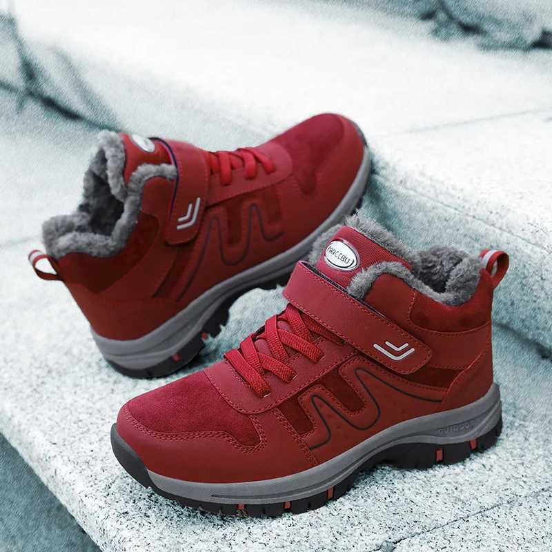 Womens winter snow boots suitable for mens and womens outdoor hiking boots anti slip and warm womens sports shoes size 35-45 ankle Y241019