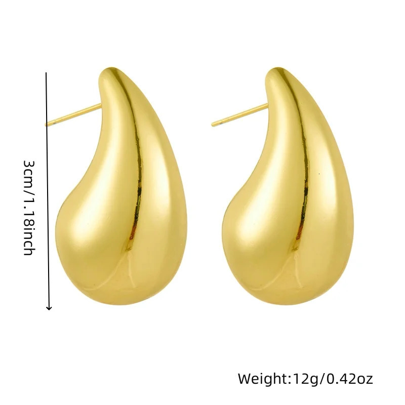 DIEYURO 316L stainless steel gold droplet necklace bracelet earring set for women 2024 trend non fading jewelry set 241018