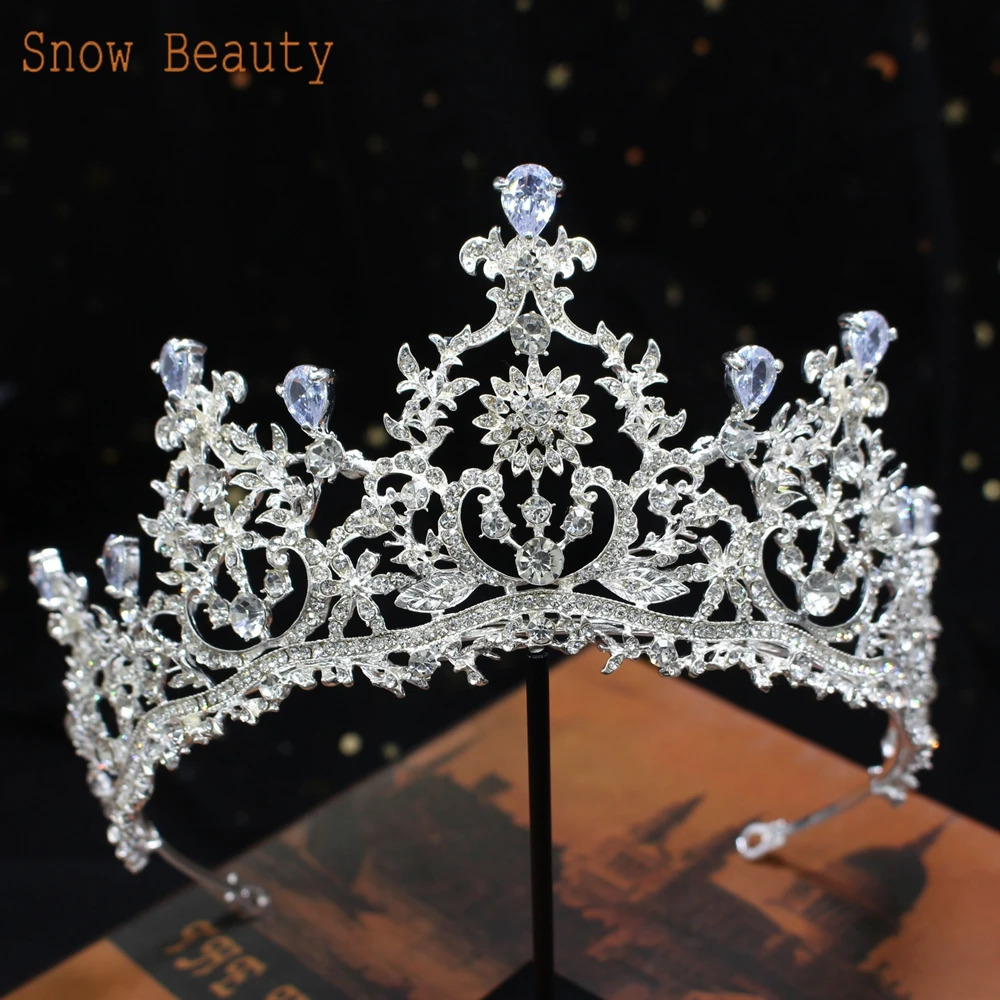 A195 Baroque Wedding Headband Crystal Bridal Crown and Thiaras Hair Jewelry Accessories Women Rhine Stone Jewelry Queen Diadems 241018