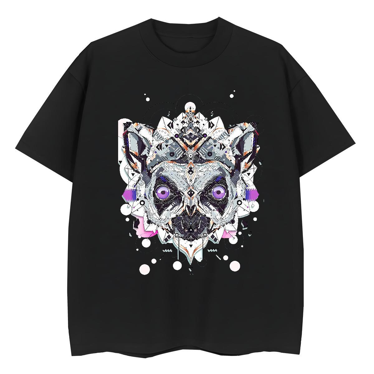 Brand T-Shirts for Women 230g Pure Cotton Crew Neck Breathable Beach eye of the devil Womens Tshirts Loose Black Oversized Tops Shirt