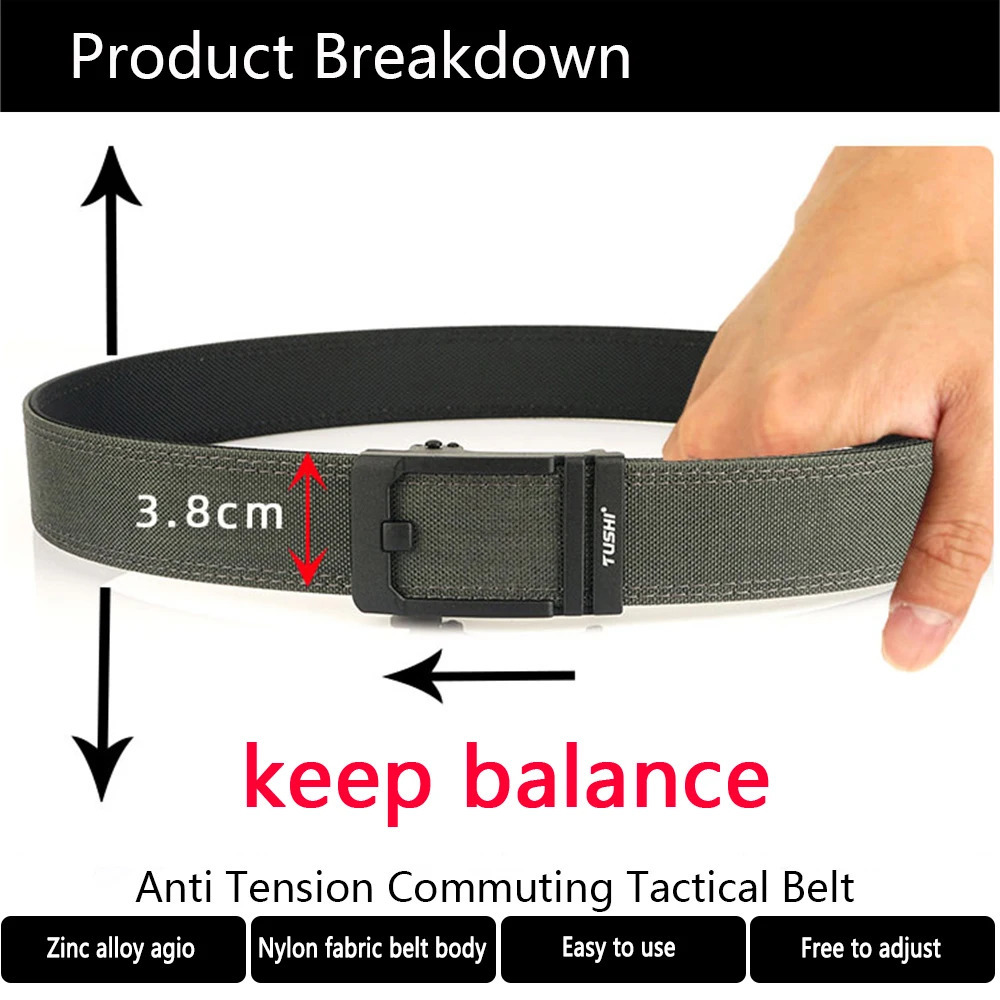 TUSHI military mens belt sturdy nylon metal automatic buckle belt tactical outdoor girls IPSC accessories 240925