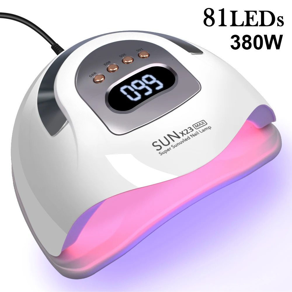 High power 380W UV gel LED dry nail lamp for nail gel polishing professional nail art accessories curing gel toe nails 241018