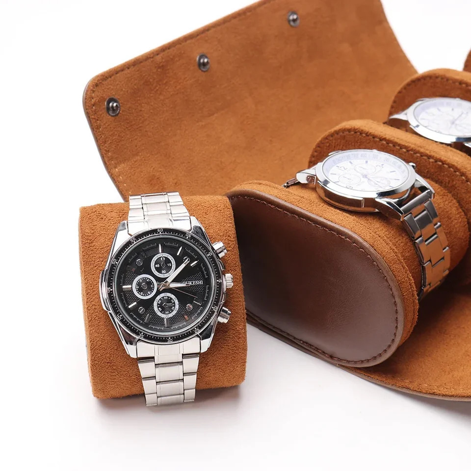 2/3-Slot Watch Roll Travel Case Personalized Case Customized Leather Case Mens Gfits 241018