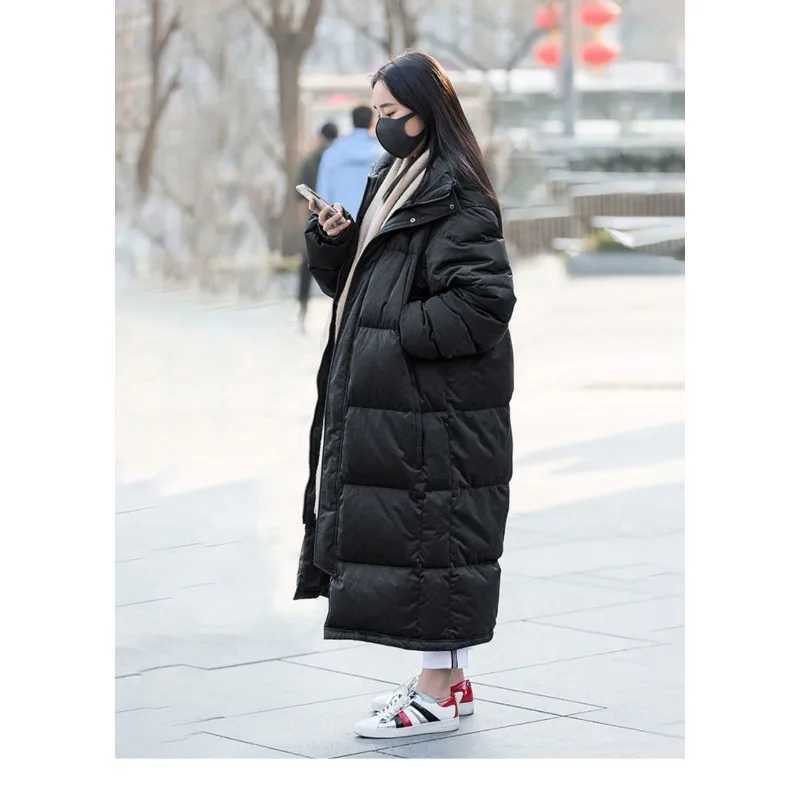 Women 90% White Duck Down Coat Winter Long Women Down Jacket Hooded Waterproof and Windproof Keep Warm -20 Degrees OvercoatX241019