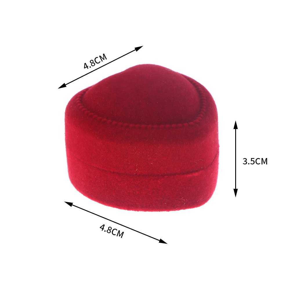New hollow red velvet ring box for couples double ring bearing box for wedding engagement gifts collectibles jewelry organizers packaging box W241019