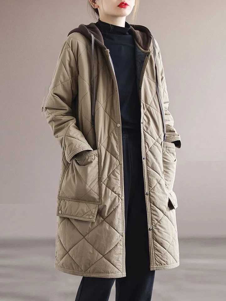Korean Winter Thick Long Parkas Chaquetas Casual Cotton Padded Singler Breasted Parcas Coats Baggy Ultralight Snow Wear JaquetaX241019