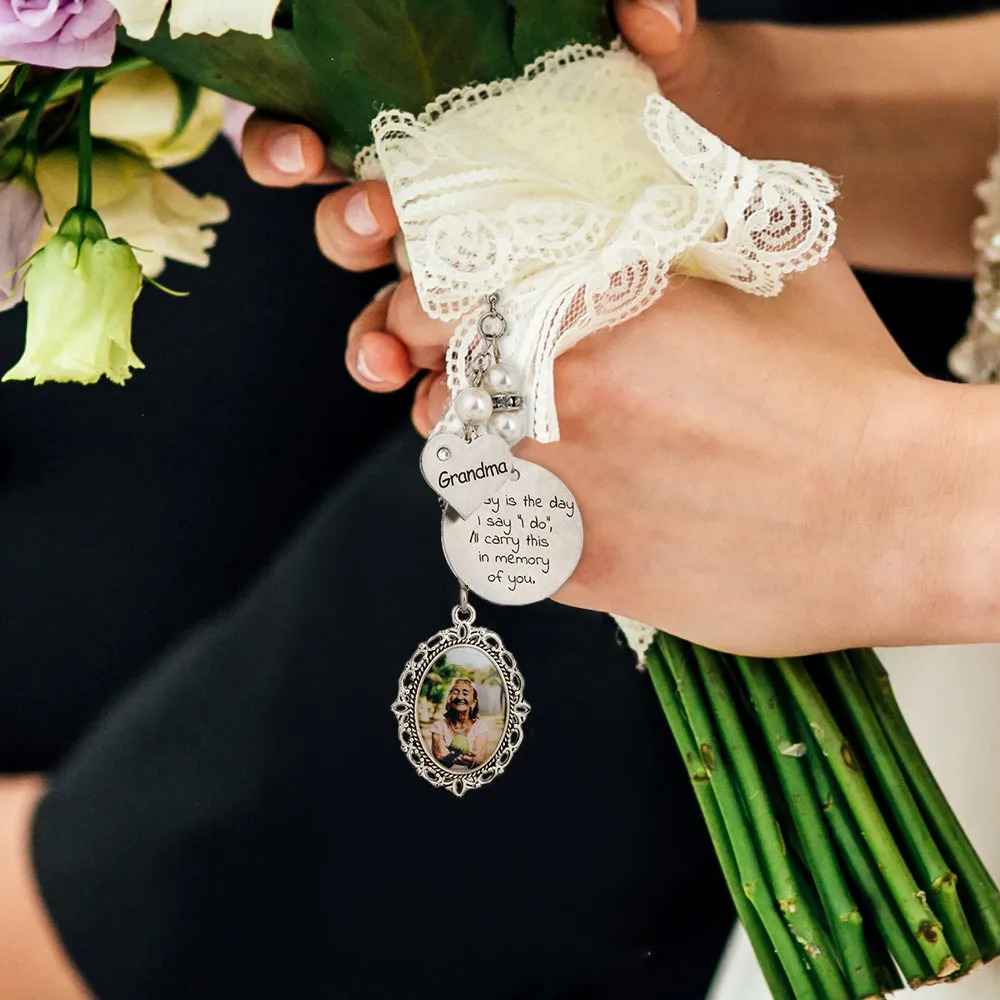 AILIN Direct Customized Bridal Bouquet Po Charm Commemorative Stainless Steel Charm Wedding Keepsake Bouquet Jewelry Gift 241018