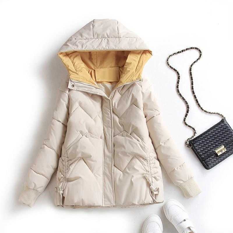 New Fashion Black Bisic Hoodie Coat Women Winter Jacket Female Ladies Casual Beautiful Warm Puffer Jackets Woman OuterwearX241019