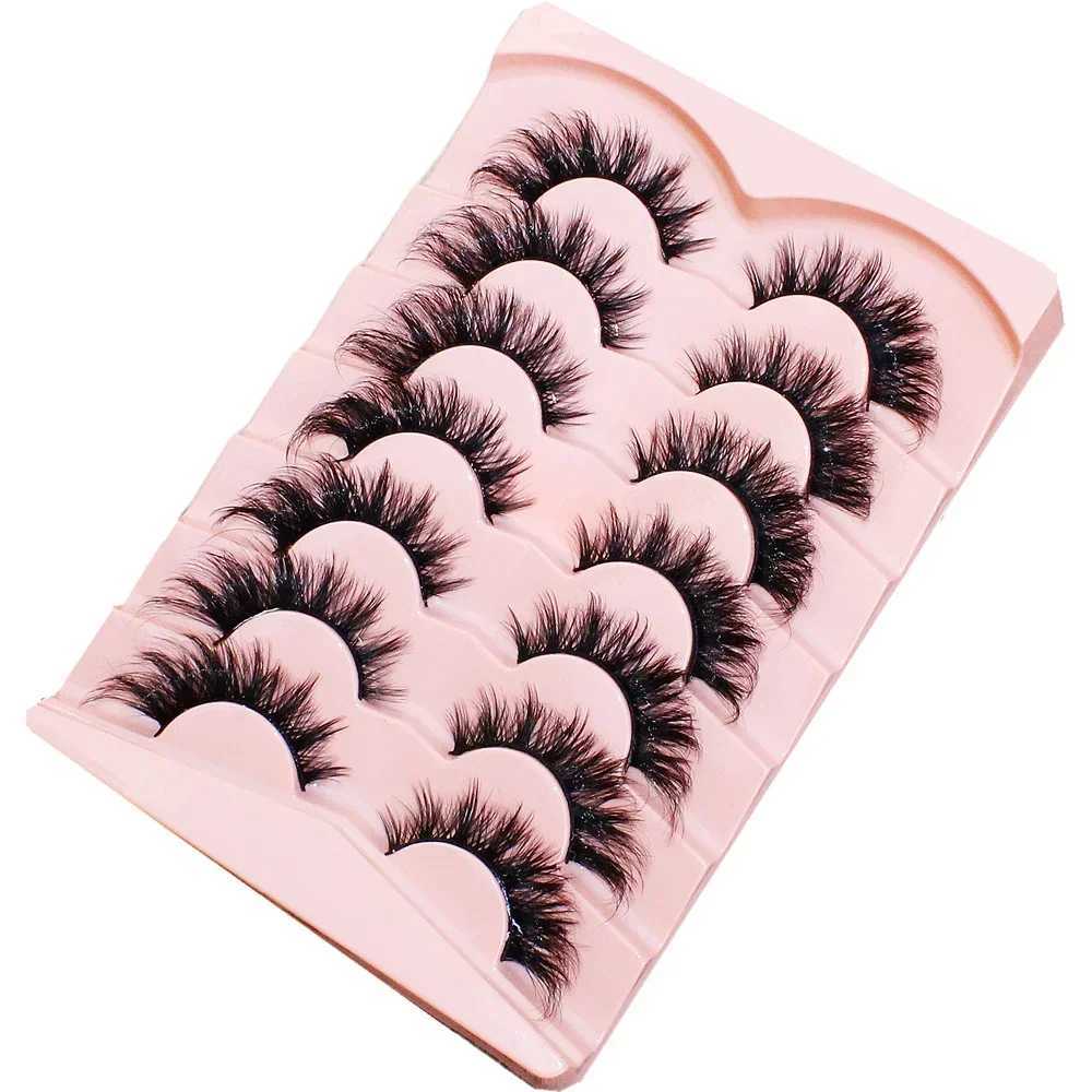 False Cat Eye 7 Pairs Eyelashes Winged Lashes Natural Look Fluffy Makeup Eyelashes Extensions For Party Dating Stage MakeupXJ2475