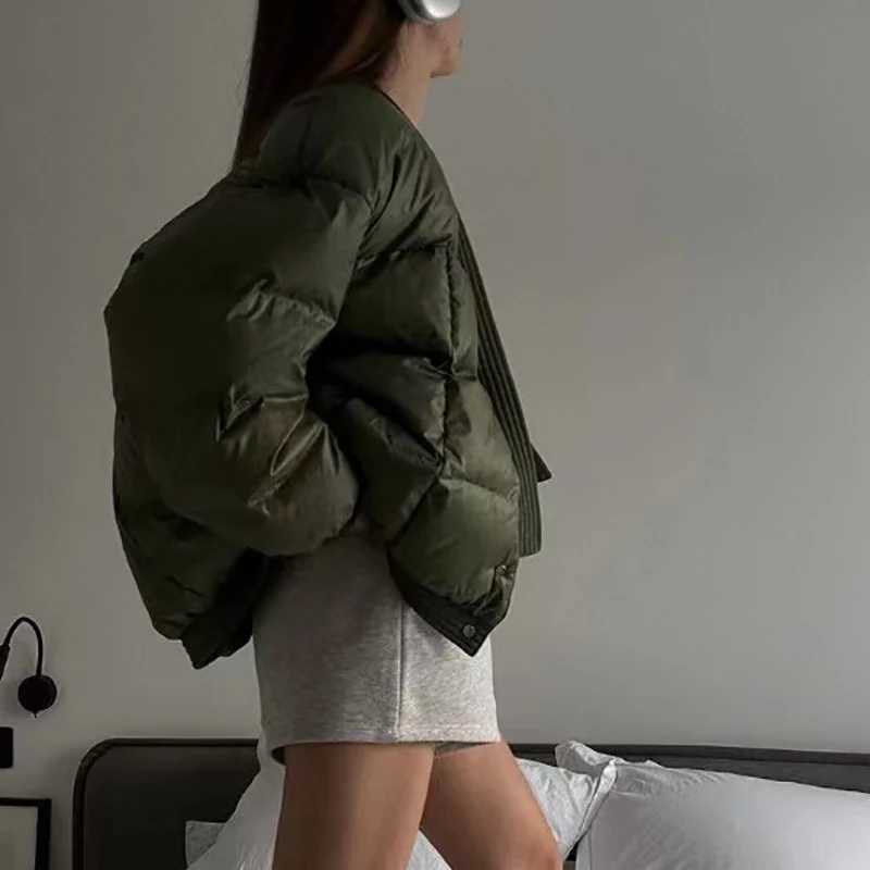 Womens down code jacket fashionable and versatile casual loose jacket high quality bread cotton jacket fall and winter newX241019