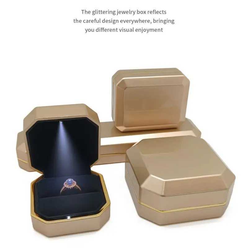Jewelry ring box necklace with light bracelet earring velvet stand watch case bracelet suggested ring display organizer W241019