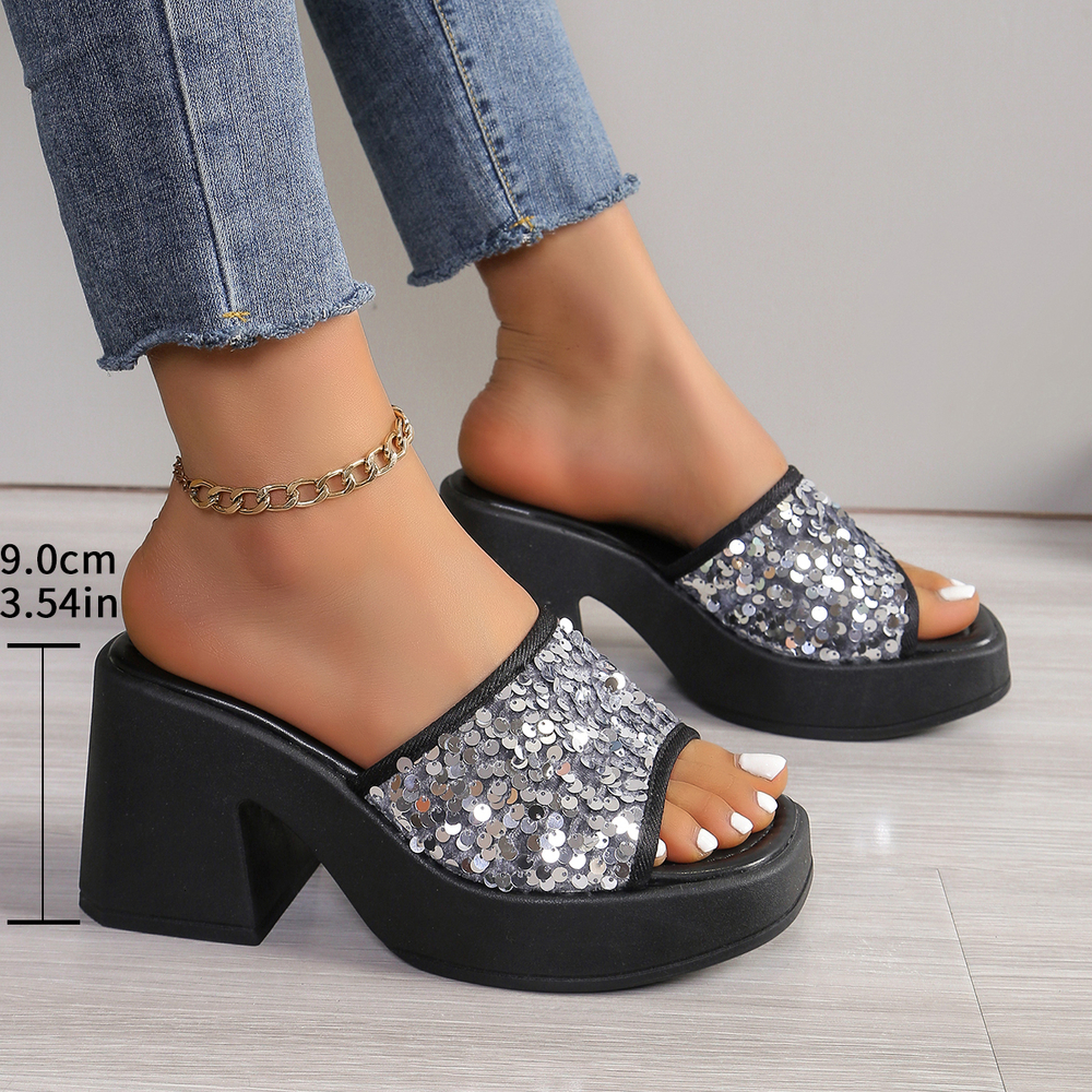 Women Elegant Wedge Sandals Summer Pumps Platform Roman Crystal Peep Toe Sandal Ladies Glistening Slippers Plus Size Ddmywed ddmythur