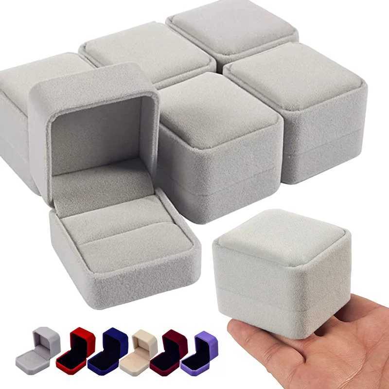 6-piece red velvet ring box jewelry display box holder gift heart box wedding romantic organizer engagement ring box wholesale W241019
