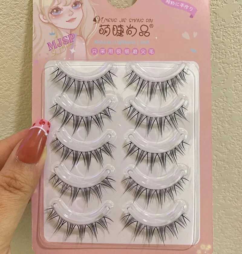 5 pairS Manga Eye A Shaped False Eyelashes Wet Lashes Thick Manhua Spiked Eyelashes Naturally Soft Douyin Makeup Lash ExtensionXJ241019