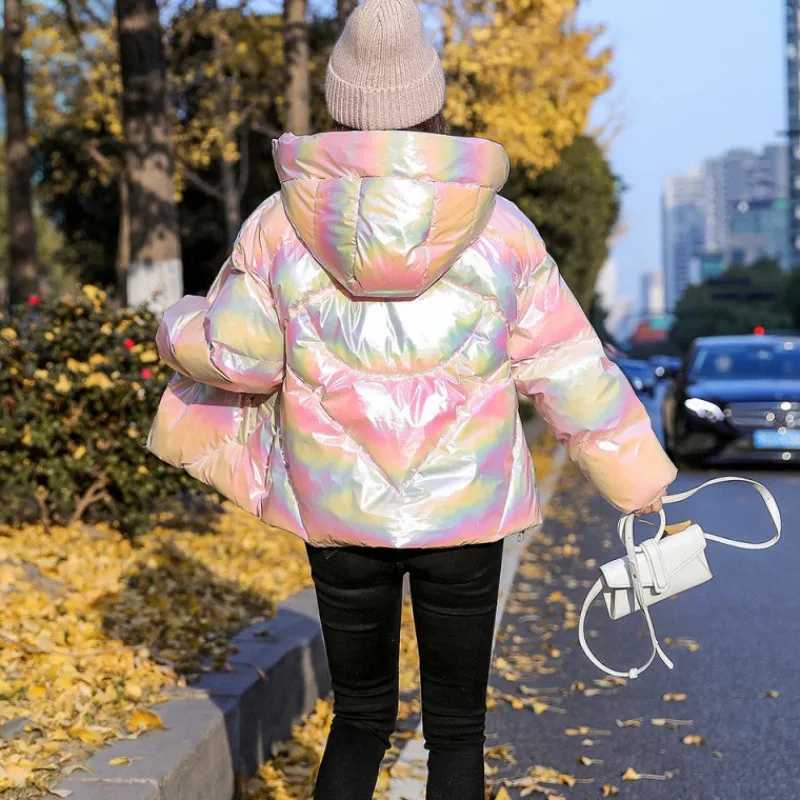 Women's Down Parkas 2023 New Winter Jacket Coats Womens Parkas Hooded Glossy Down Cotton Jacket Warm and Casual Parka Padded Cotton Coat Womens P