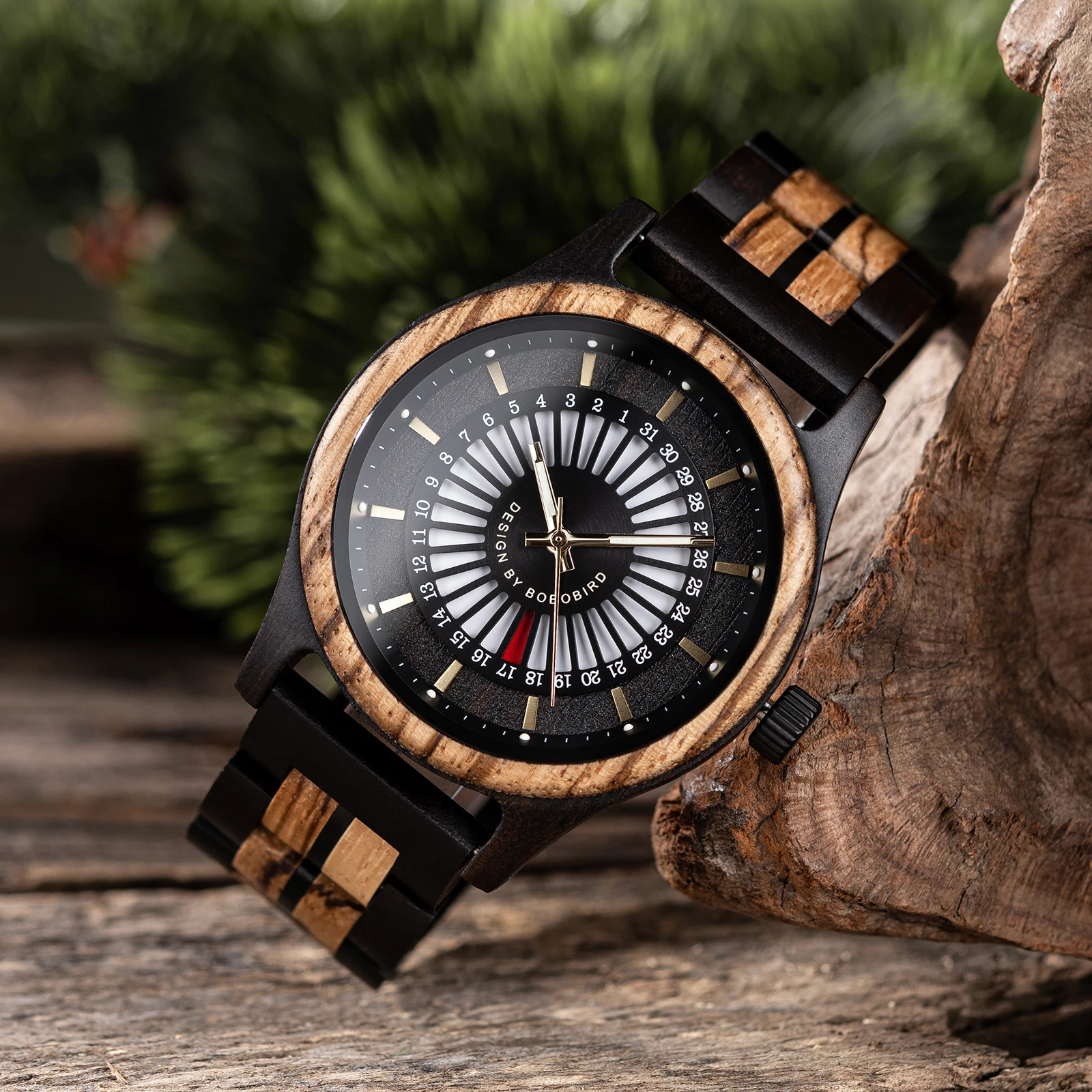 BOBO Bird Wood Watch Japanese Quartz Sports Original y Mens Birthday Gift Pack 241009