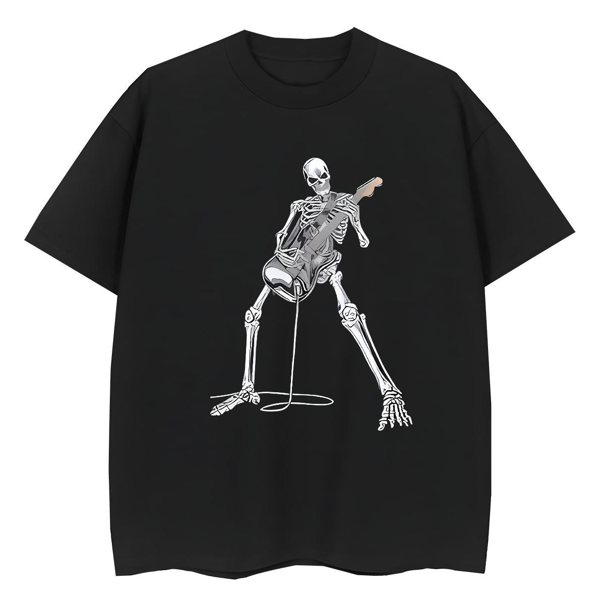 Casual New Women T Shirts 230g Cotton Crew Neck Breathable Outdoor skull Women Tees Free Shipping Plus Size Custom Tops
