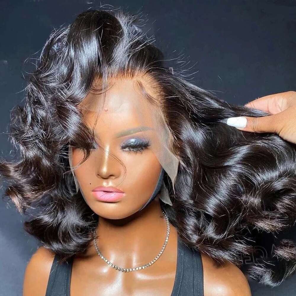 Rosabeauty 250% 13x6 Short Body Bob 13x4 Water Wave Lace Frontal Human Hair Wigs 5x5 Closure Wig For Women