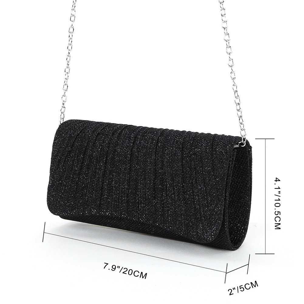 Womens shiny cross body bag elegant shiny shoulder bag clutch bag fashionable chain handbag womens fashionable evening wear wedding clutch Y241019