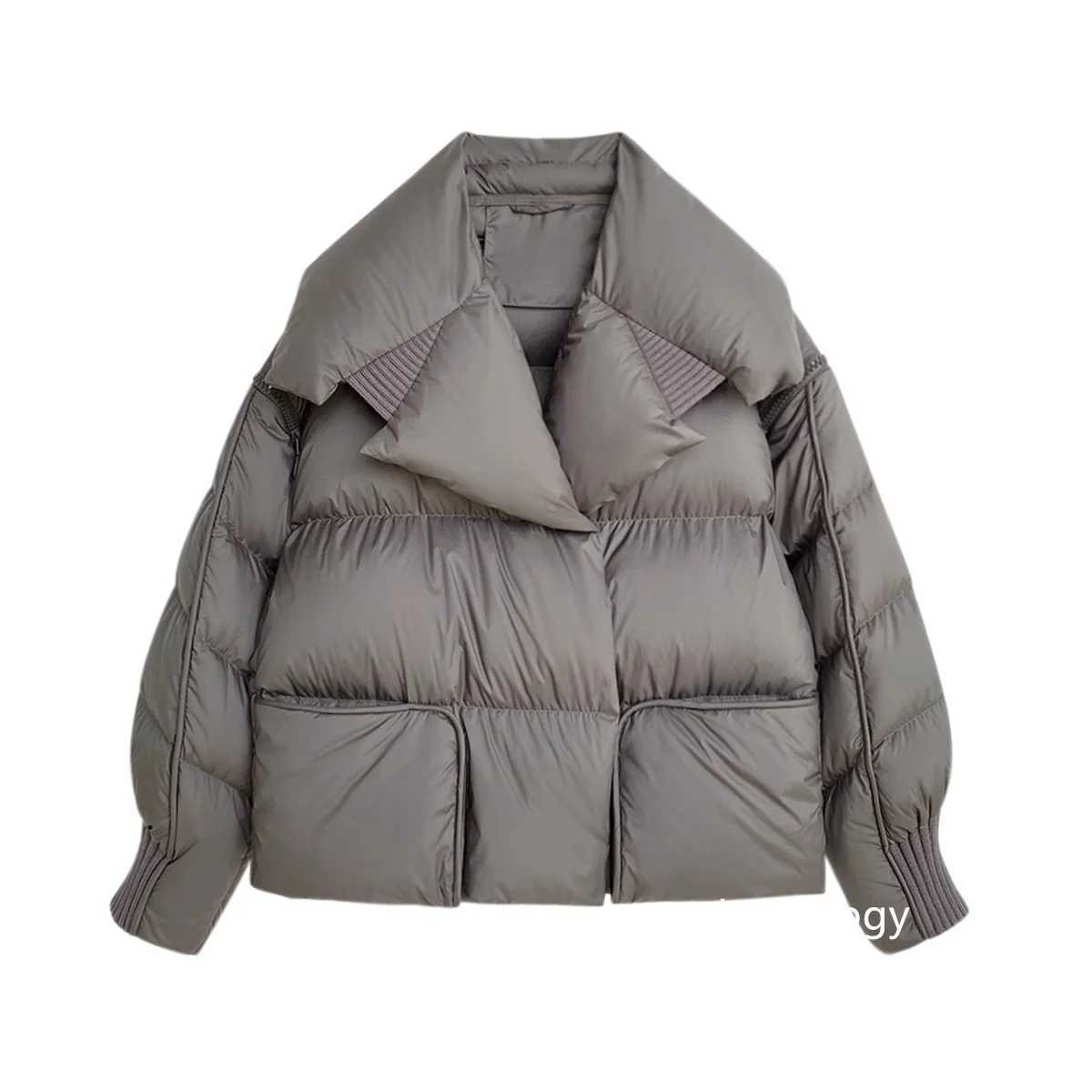 Women's Down Parkas Lagabogy 2024 Winter Inflatable Jacket Womens Shorts 90% White Duck Down Jacket Womens Shirt Warm Parkas Detachable Slves Jac