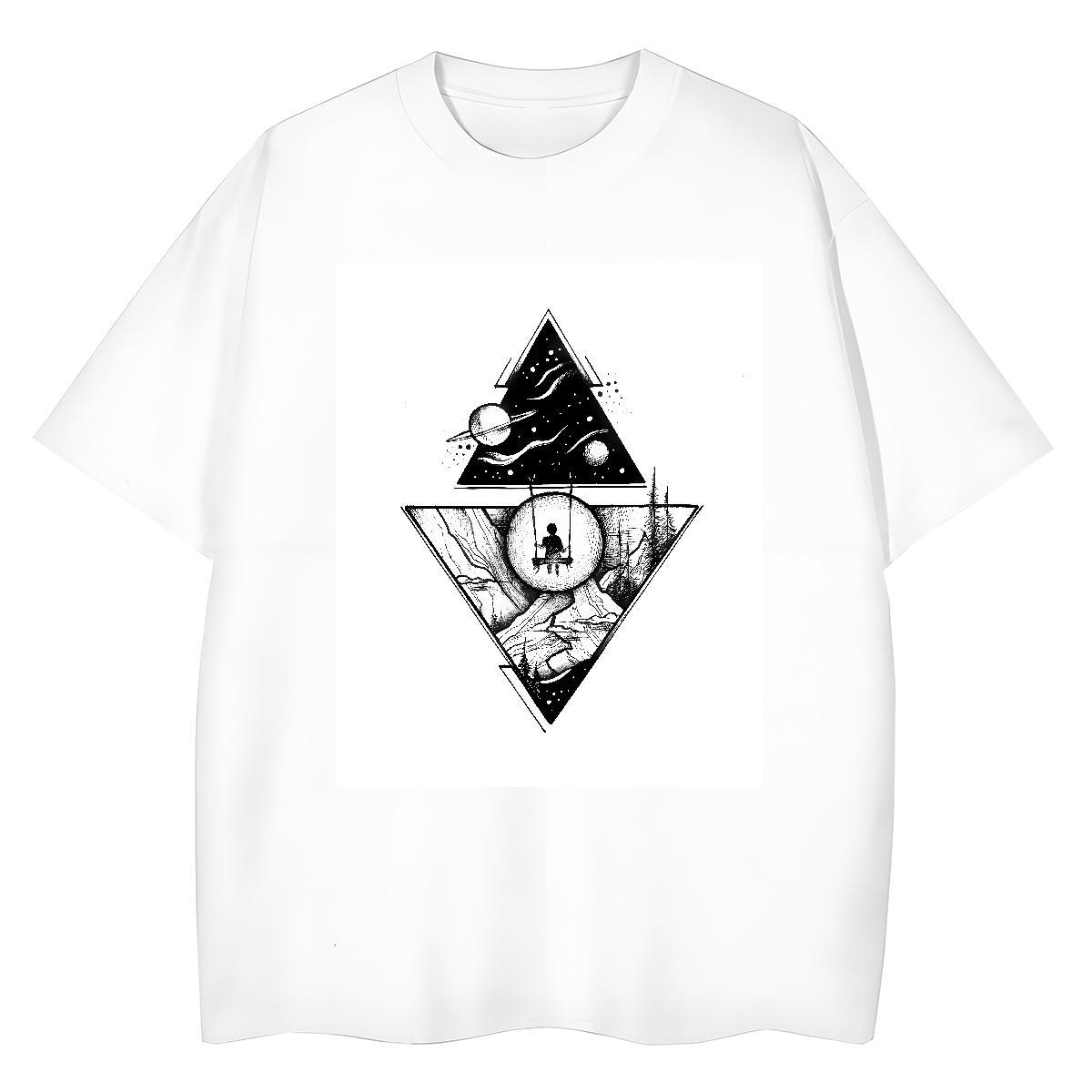 2024 DIY Womens T Shirts 230g Cotton Breathable Crew Neck Spring Summer eye of the devil Womens Tshirts High quality White Plus Size Tops Tees