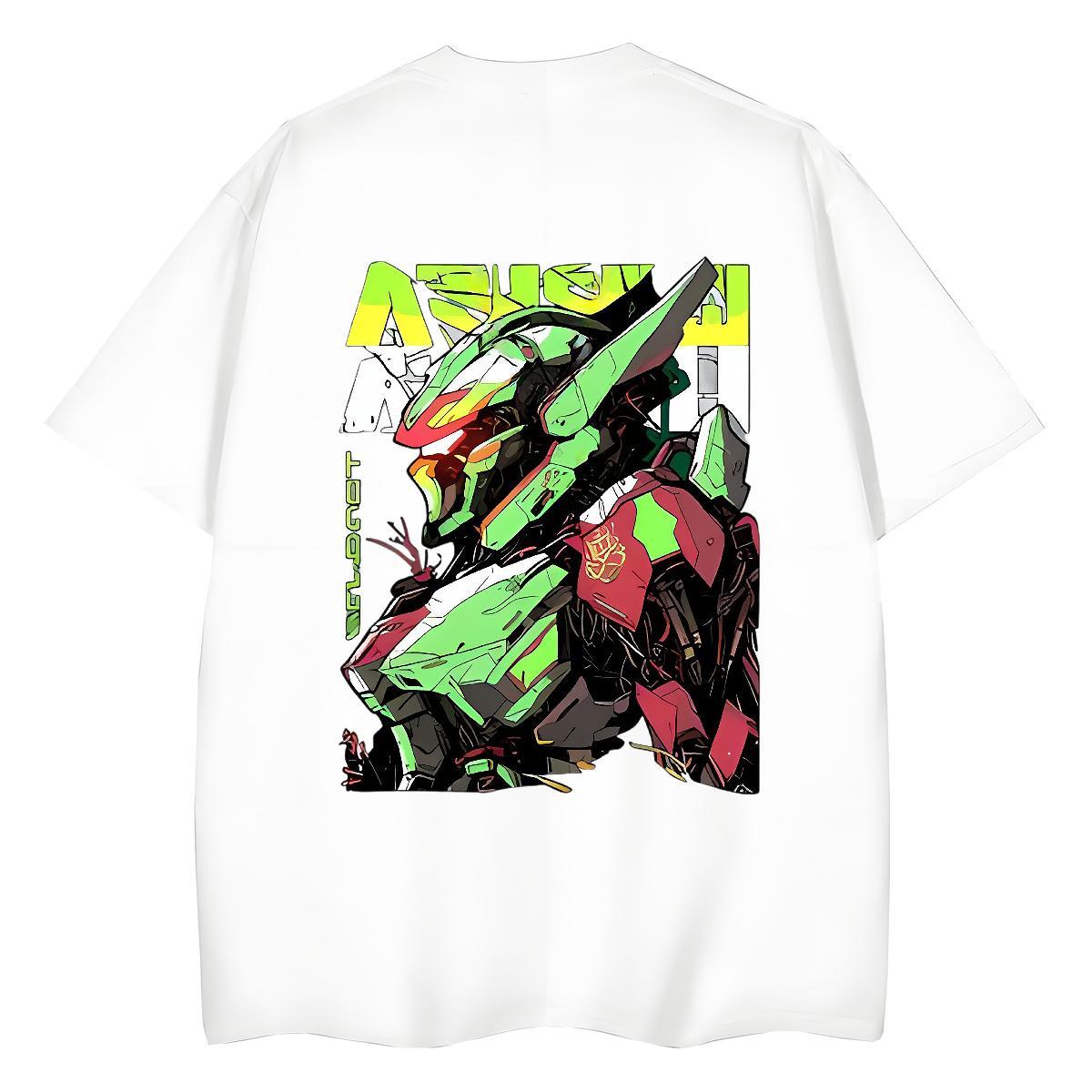 Casual New T-Shirts for Women 230g 100% Cotton O Neck Short Sleeves Sports Street Wear robot Lady T shirt Free Shipping Oversized Top Shirts