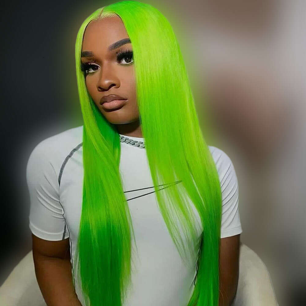 Green body wave 13*4 Brazilian splicing full forehead wig human hair 13*6 transparent lace