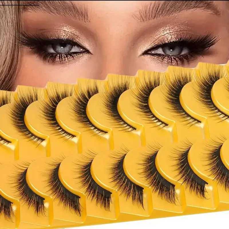 10 pairs of false eyelashes natural appearance L curly eyelashes fluffy eyelashes eyelash extension 3D 10 pairs of 16mm eyelaXJ241019