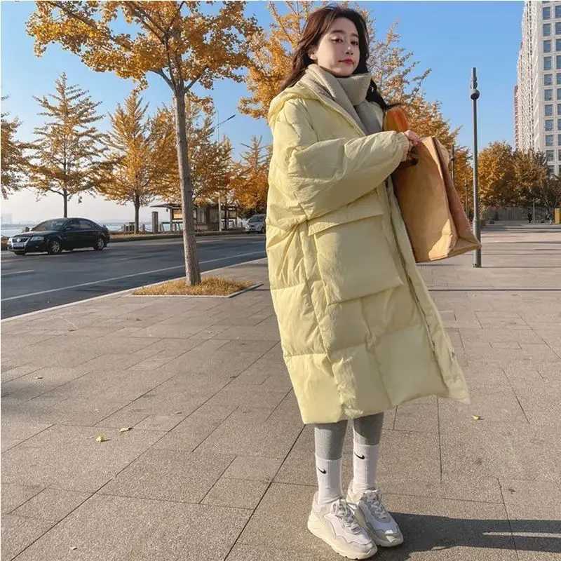 2024 Down Coats New Long-style Cotton Dress Korean Version Large Size Korean Fashion Jackets Winter Heat Parka FemininaX241019