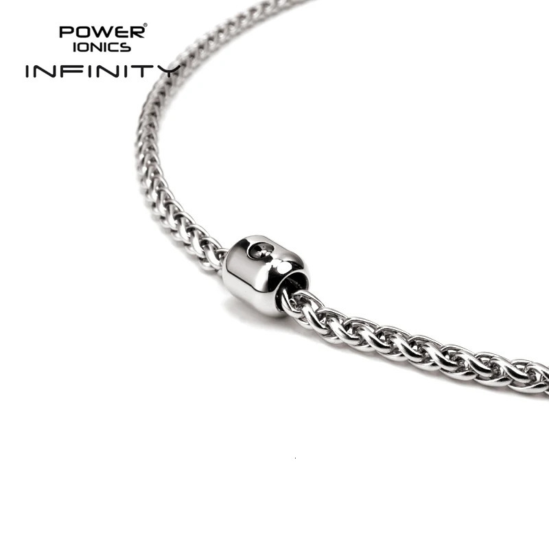 Power Ionics Taichi Anionic Silicone and Cuban Chain 4mm Mens Fashion Jewelry Magentic Bead Necklace No Carving 241018