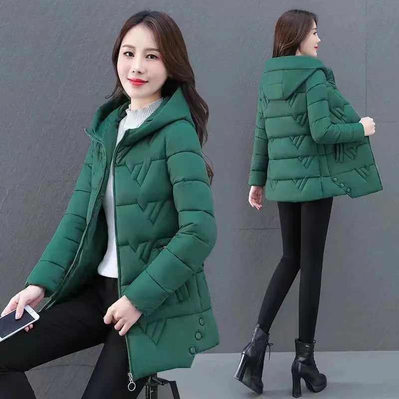 Women Winter Jacket Parka Cotton-padded Hooded Jackets 2024 New Thicken Warm Puffer Coat Casual Parkas Loose OutwearX241019
