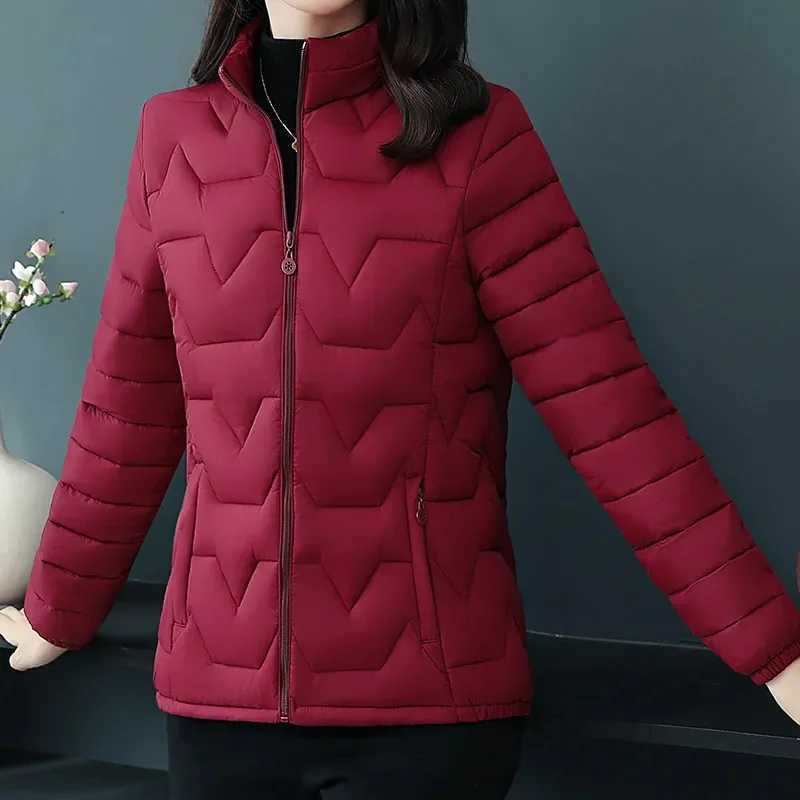 2024 New Fashion Women Down Cotton Jacket Autumn Winter Stand Collar Long Sleeve Warm Coat Female Parka New Chaquetas Para MujerX241019