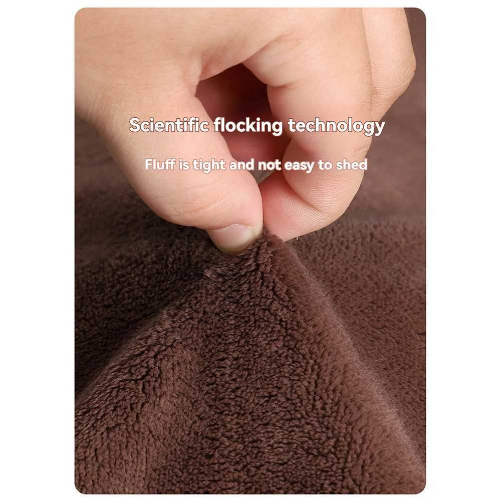 Antistatic Antibacterial Mens Bathrobe Winter Thicken Plus Plush Flannel Warm Shower Robe Loose Soft Solid Bath Robe With BeltXJ241018