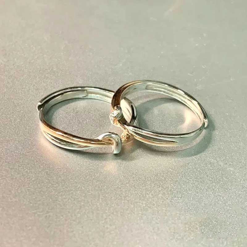 1 piece of simple retro ring womens ring Korean style cold wind index finger knot ring metal wedding couple party jewelry Y241019