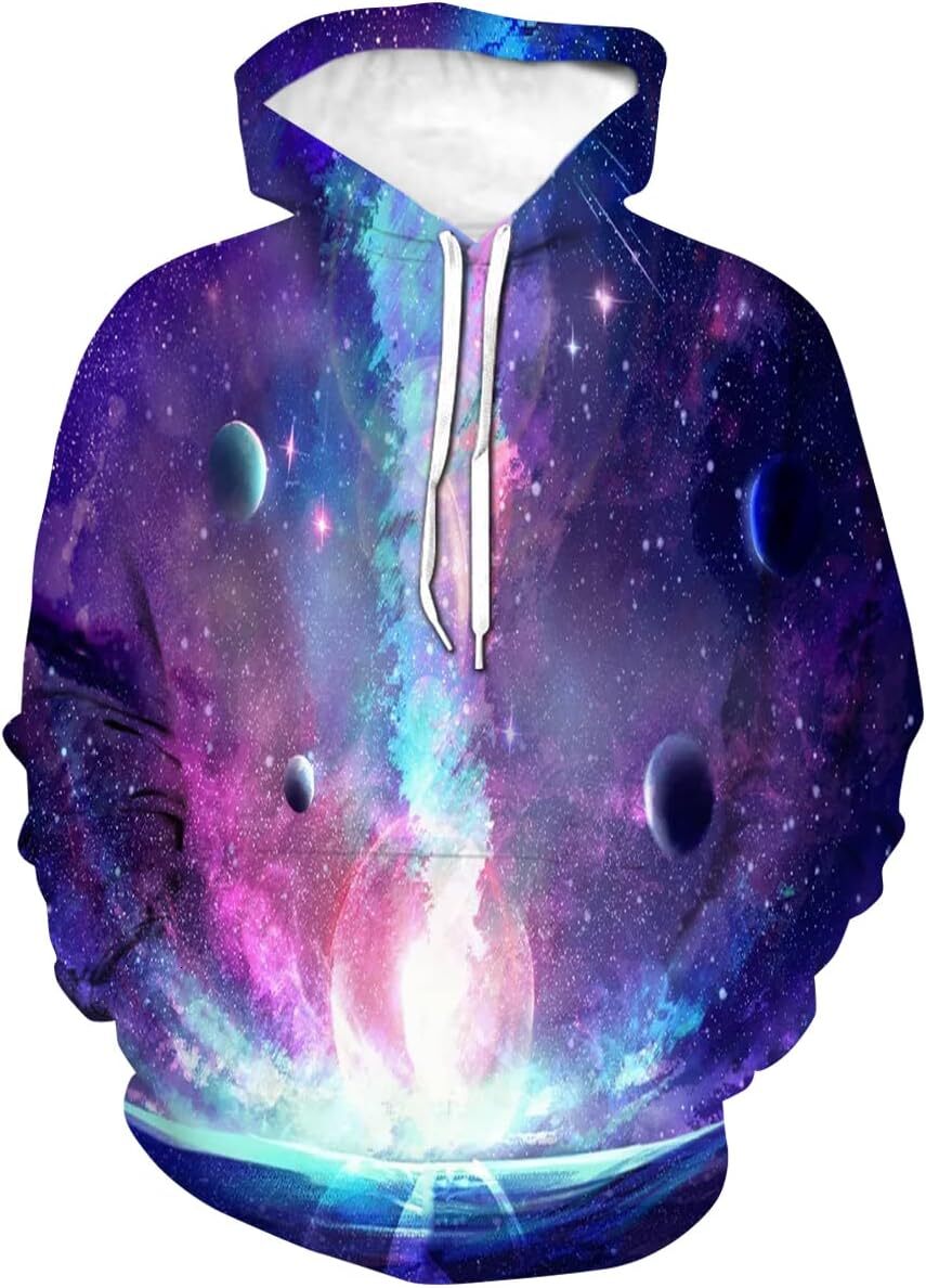 Hoodie for Mens Womens Unisex Trippy Hoodie Novelty Printed Star Galaxy Sweatshirt Hoodie Graphic Hoodies sweatshirt Pullover Long Sleeve breathable