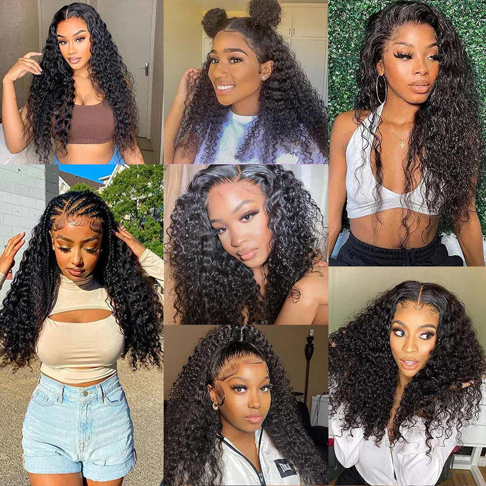 Wet And Wavy Curly Front Wig Brazilian 13x4 Water Wave Lace Frontal Human Wigs For Black Women Virgin Hair