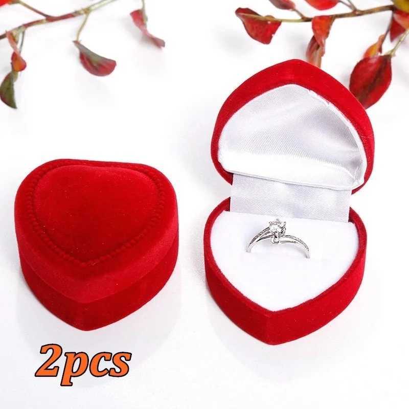 2PCS Red Heart Carrying Mini Cute Ring Box Hot Selling Display Box Jewelry Packaging W241019