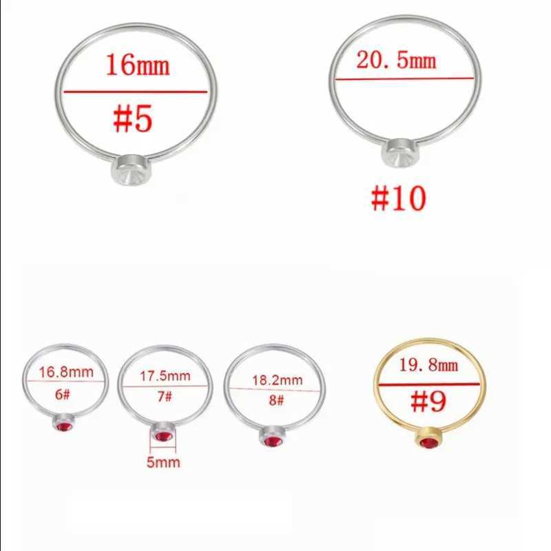 12 pieces/batch Birthstone Ring Size 5 6 7 8 9 10 Mirror Polish Stainless Steel Ring Female Couple Ring Fashion Jewelry Gift Y241019