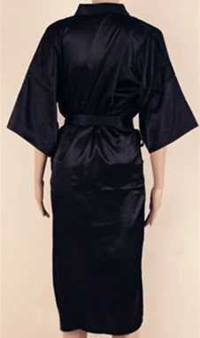 BLACK Mens Robe Hot Sale Faux Silk Kimono Bath Gown Bathrobe Nightgown Sleepwear Hombre Pijama Size S M L XL XXL XXXL ZhM01DXJ241018